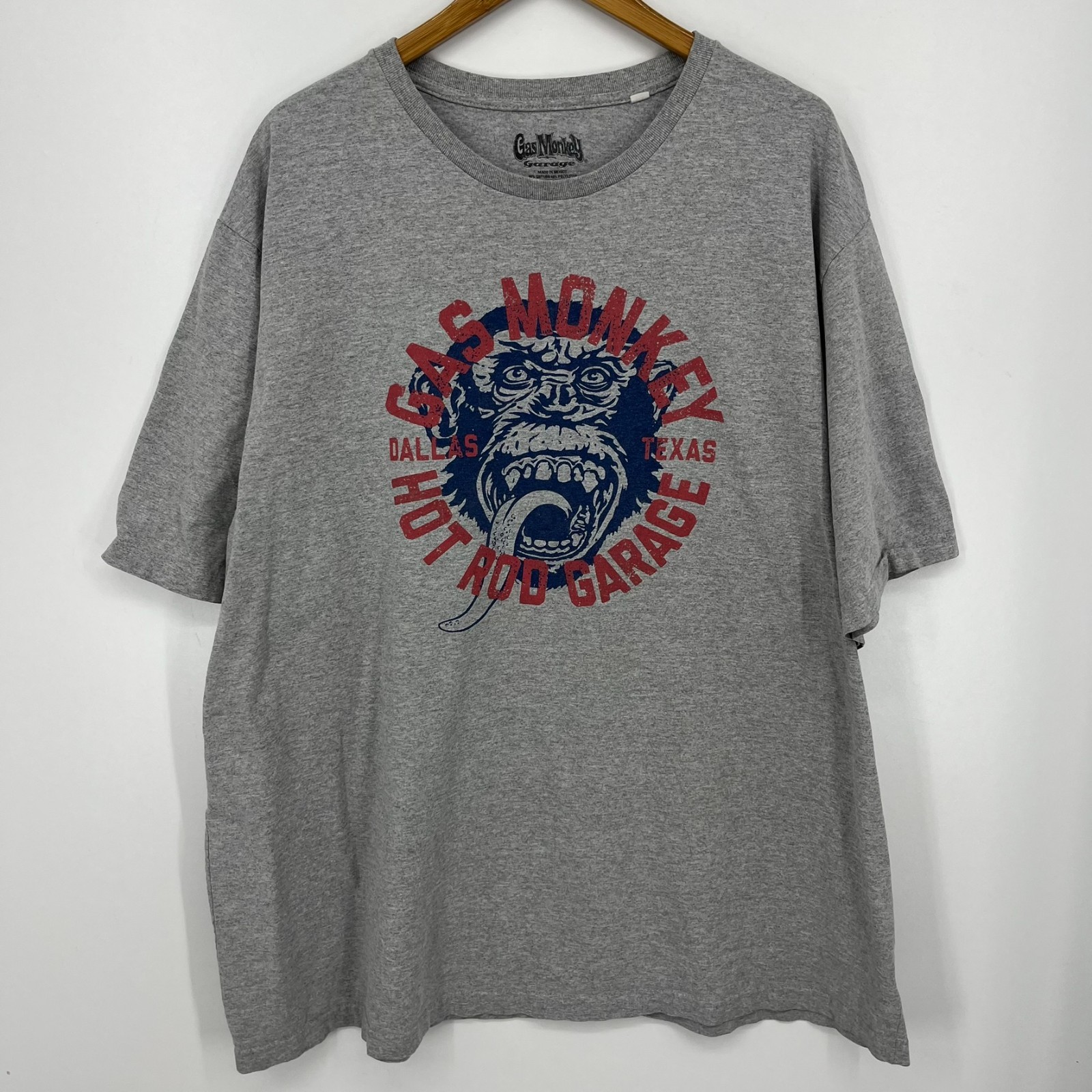 Gas Monkey Garage T-Shirt Men’s 3XLT Gray Graphic Logo Crew Neck Cotton Blend