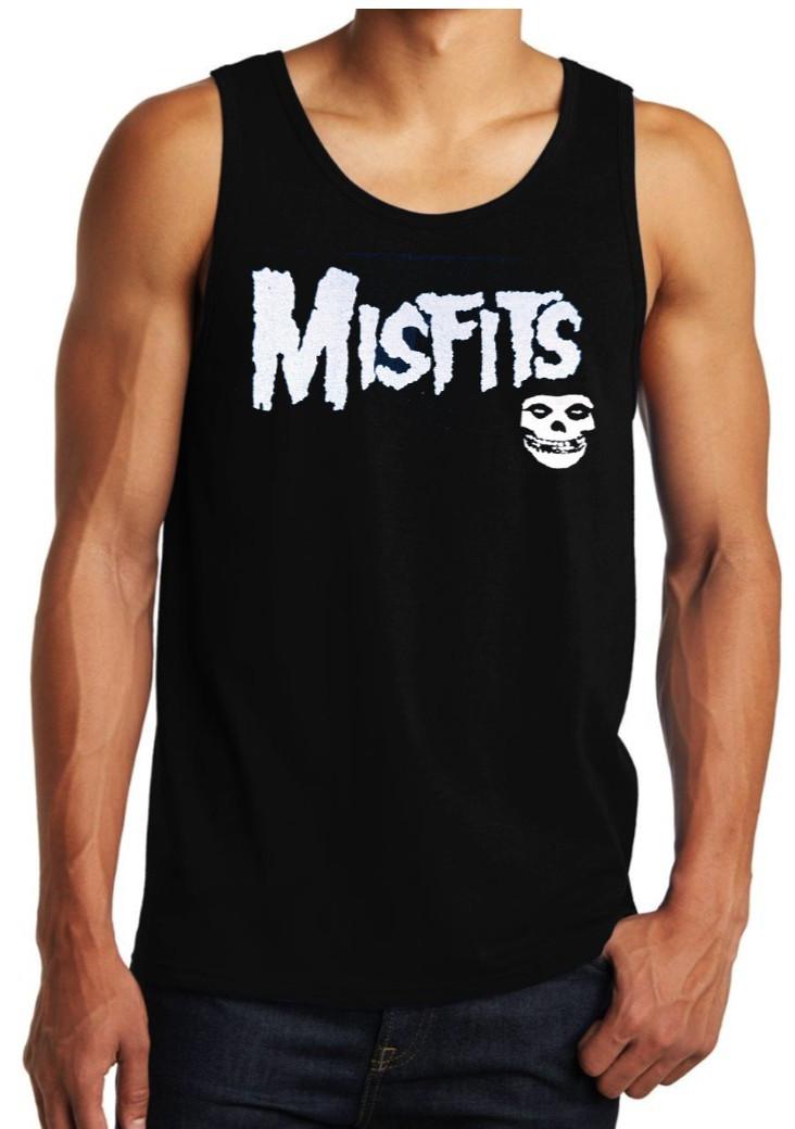 MISFITS L PUNK ROCK Band Black Tank Top