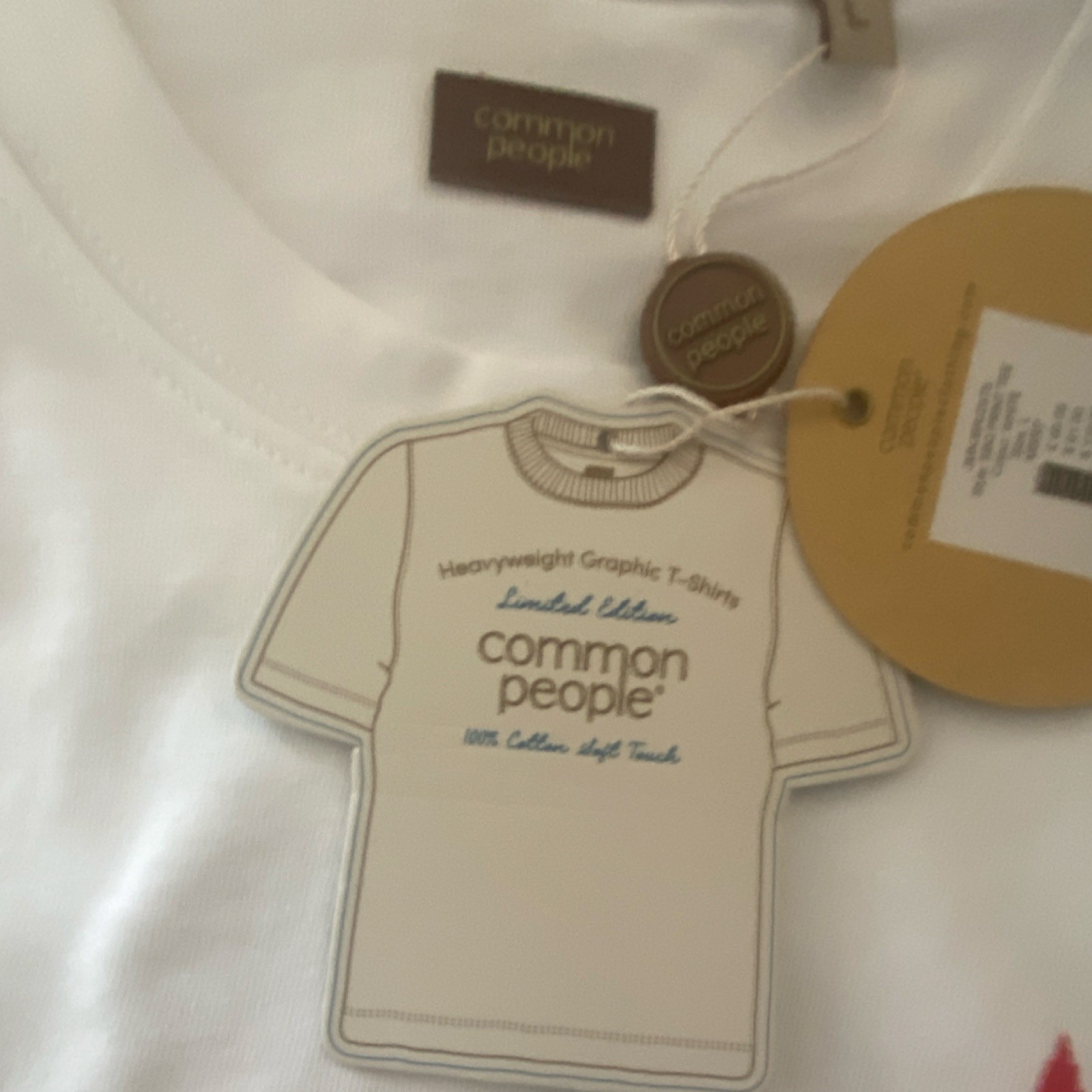 NWT $81 Common People Men's T-Shirt Size L White BBQ King Graphic 100% Cotton gallery