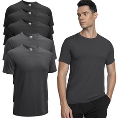 5pc Men Basic T-Shirt Gym Running Fitness Short Sleeve Tees Quick Dry Breathable