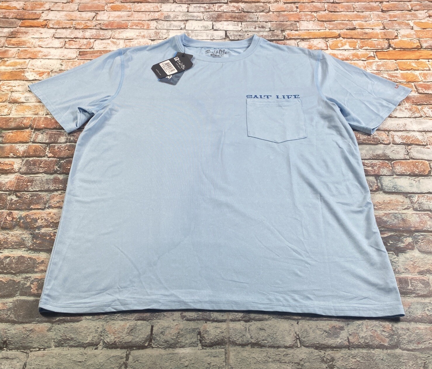 Salt Life Shirt Adult M Blue Performance Fishing Boating Beach Outdoor Tee Mens gallery