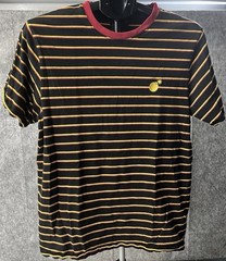 The Hundreds men’s striped (black & yellow) t-shirt w/ Logo on chest Size Medium