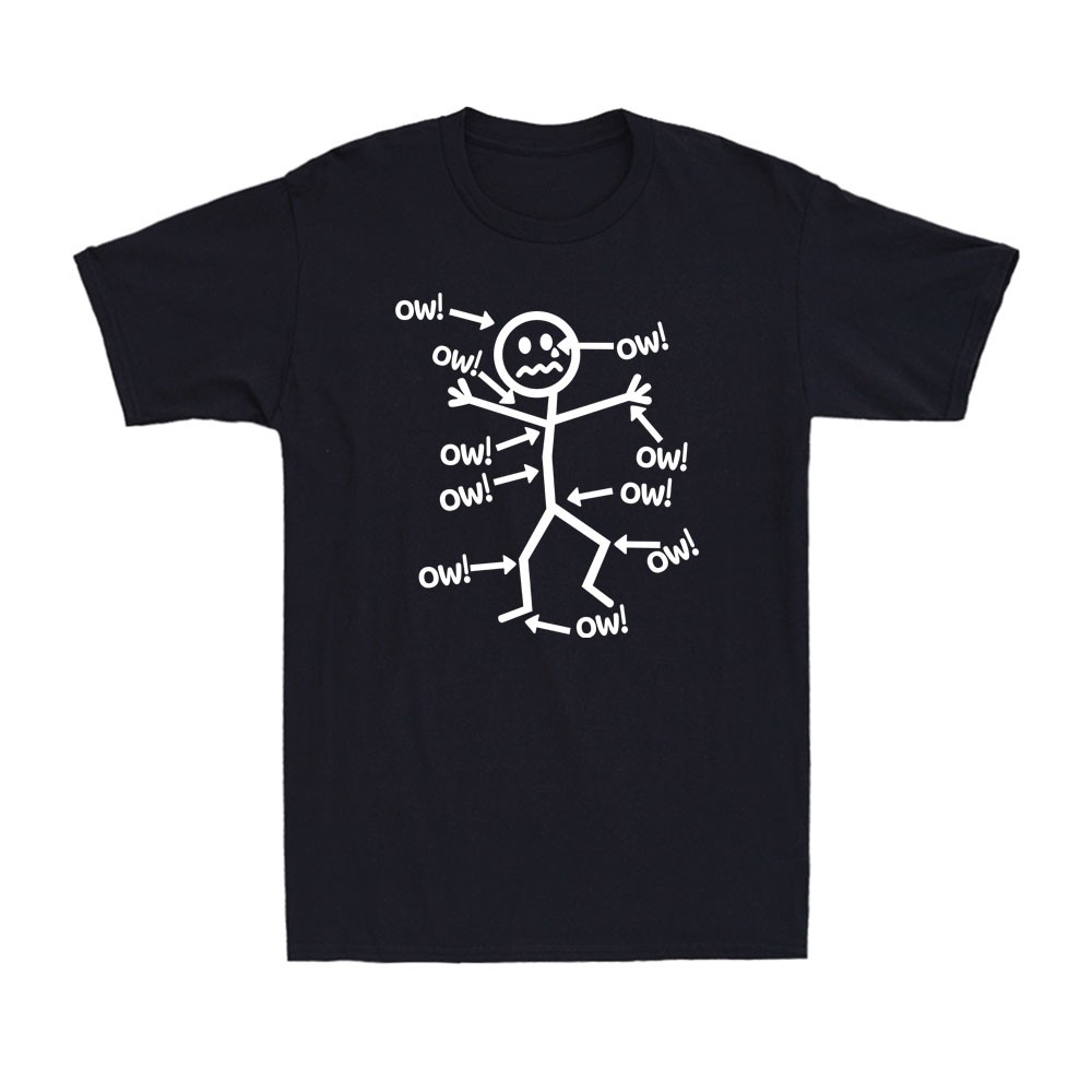 Ow Ow Ow Ow Ow Ow Ow Character Funny Matchstick Saying Gift Quote Men's T-Shirt gallery