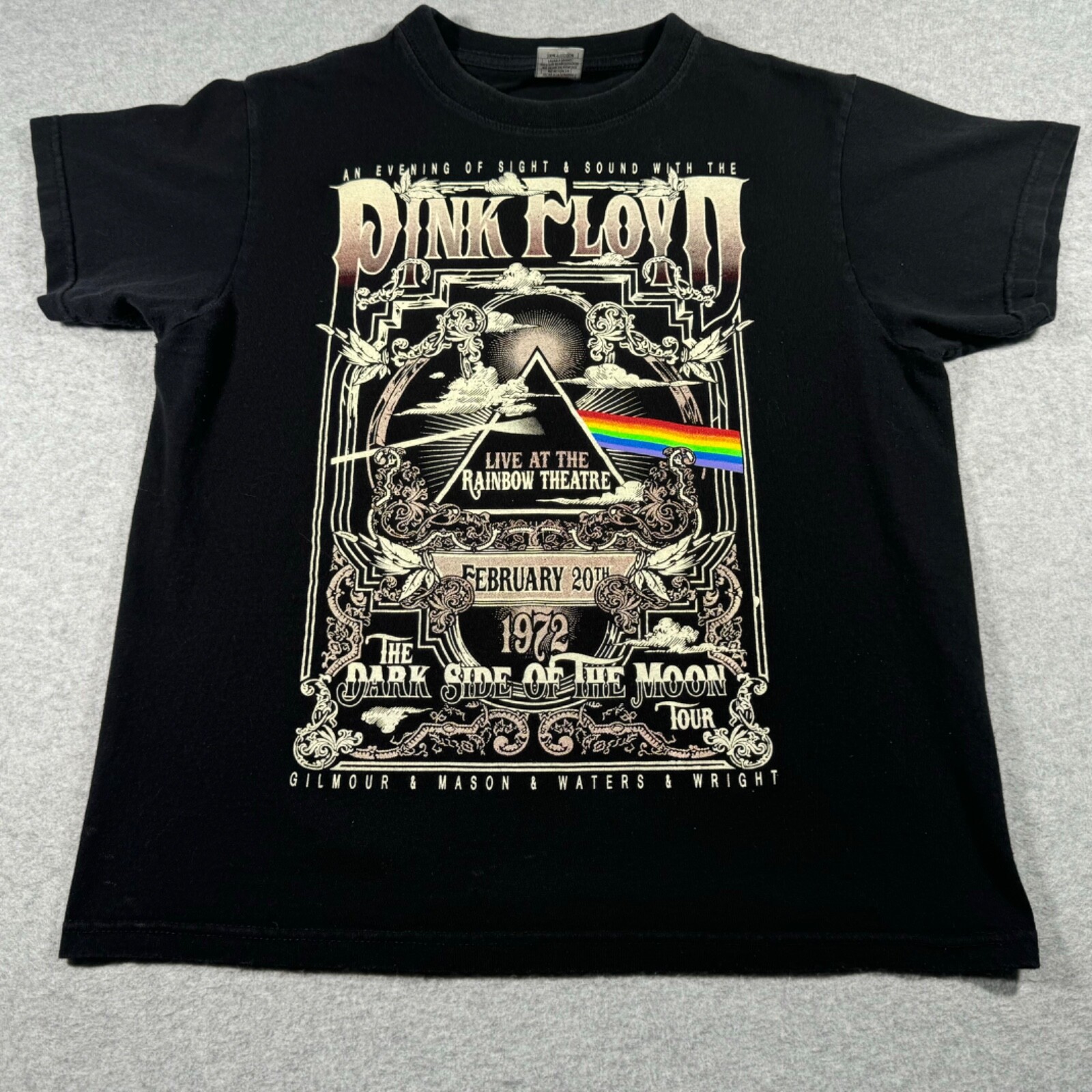 Pink Floyd Shirt Adult Small Black Live at the Rainbow English Rock Band Music gallery