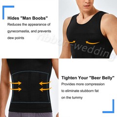 Men Slimming Body Shaper Belly Chest Compression Vest Girdle T-Shirt Tank Top US