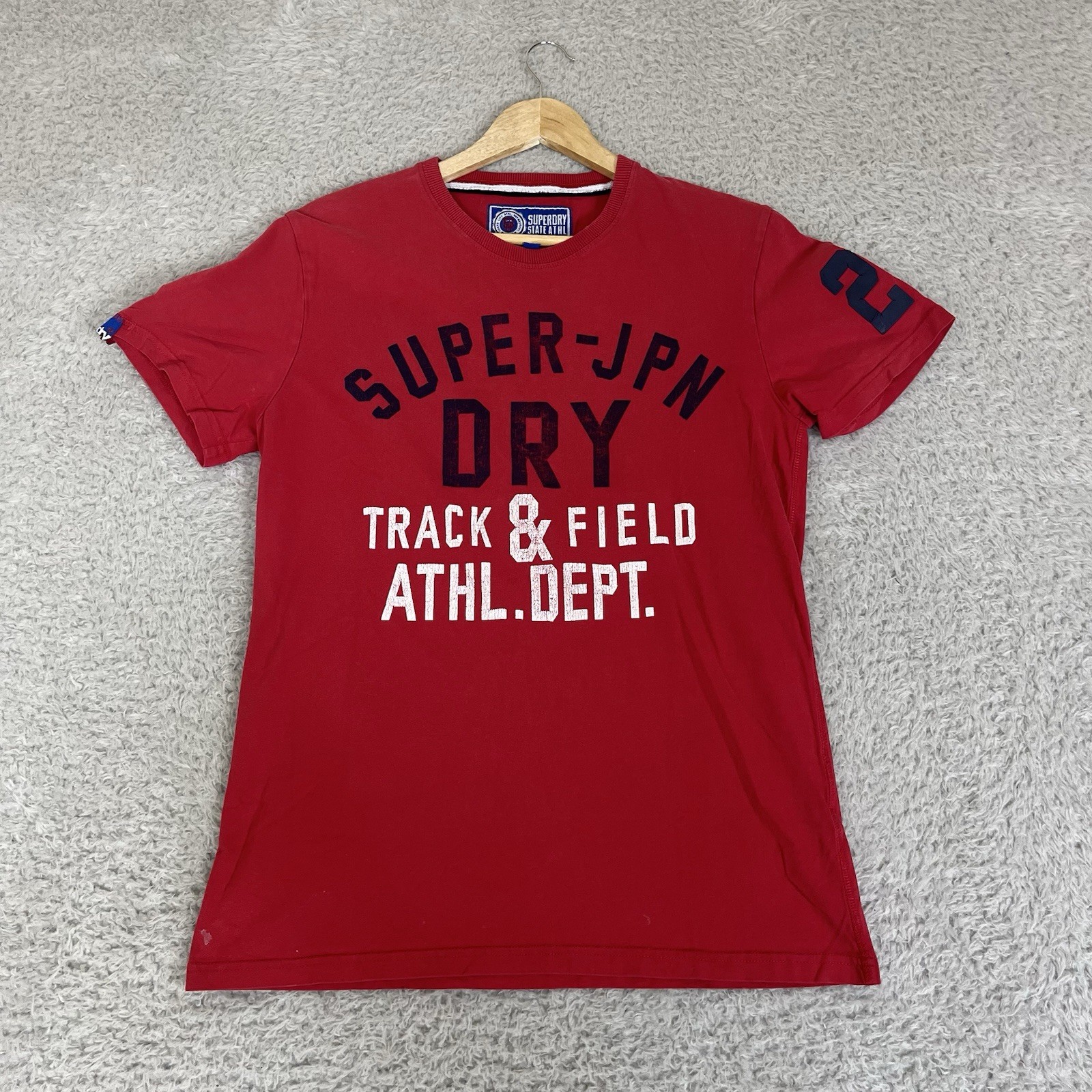 Superdry Track and Field T Shirt Mens L* M Medium Red Crew Neck Short Sleeve gallery