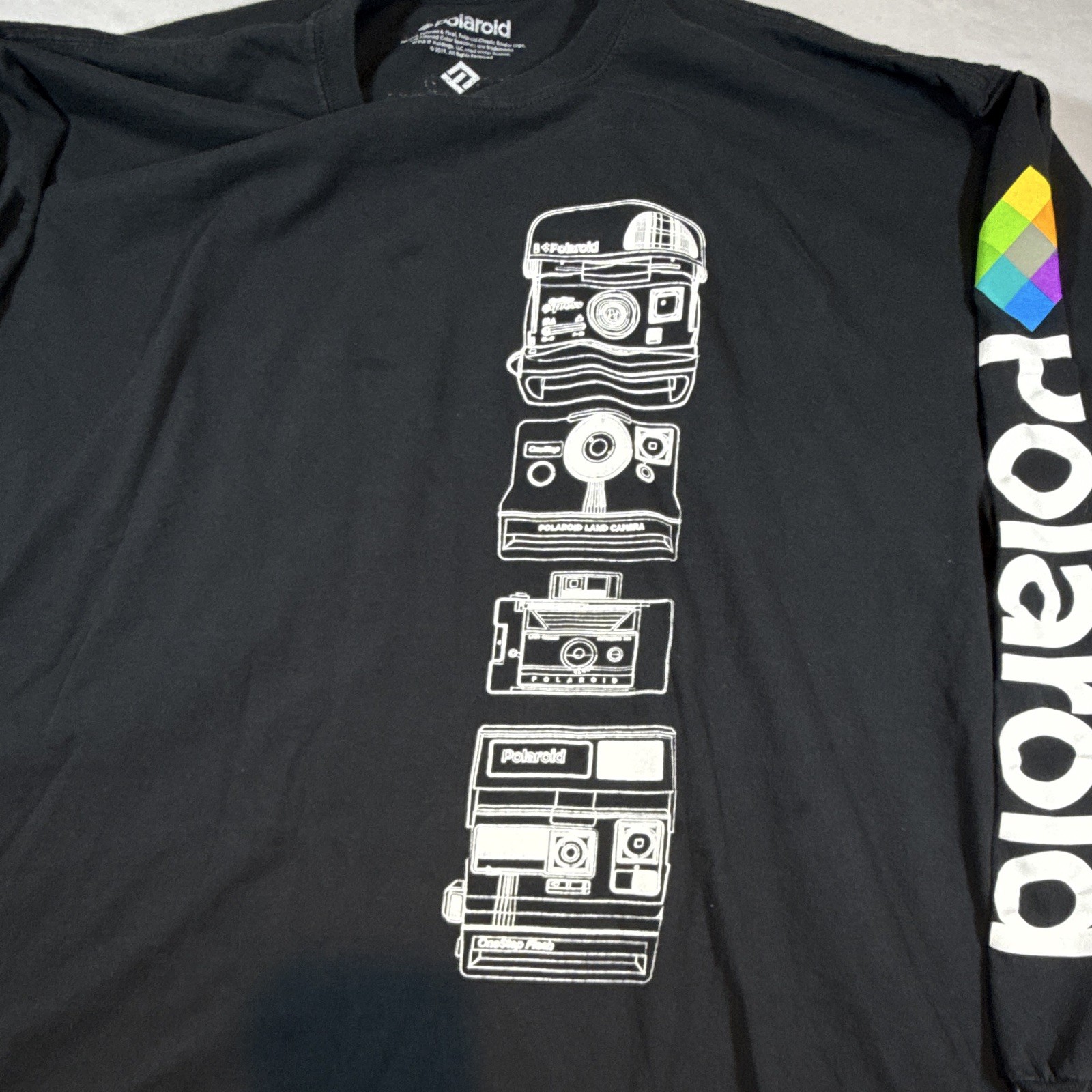 Polaroid OneStep Express Black Graphic Logo Long Sleeve Crew Neck T-Shirt XL gallery