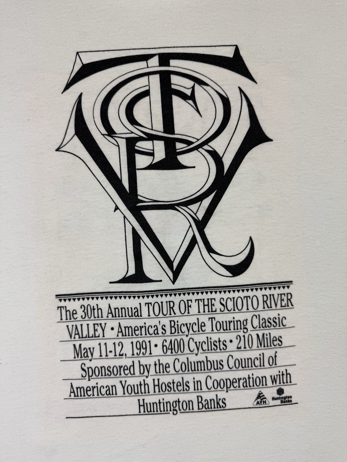 Rare Vintage 90s Tour Of The Scioto River TSRV Bike Bicycle Touring Classic Art gallery