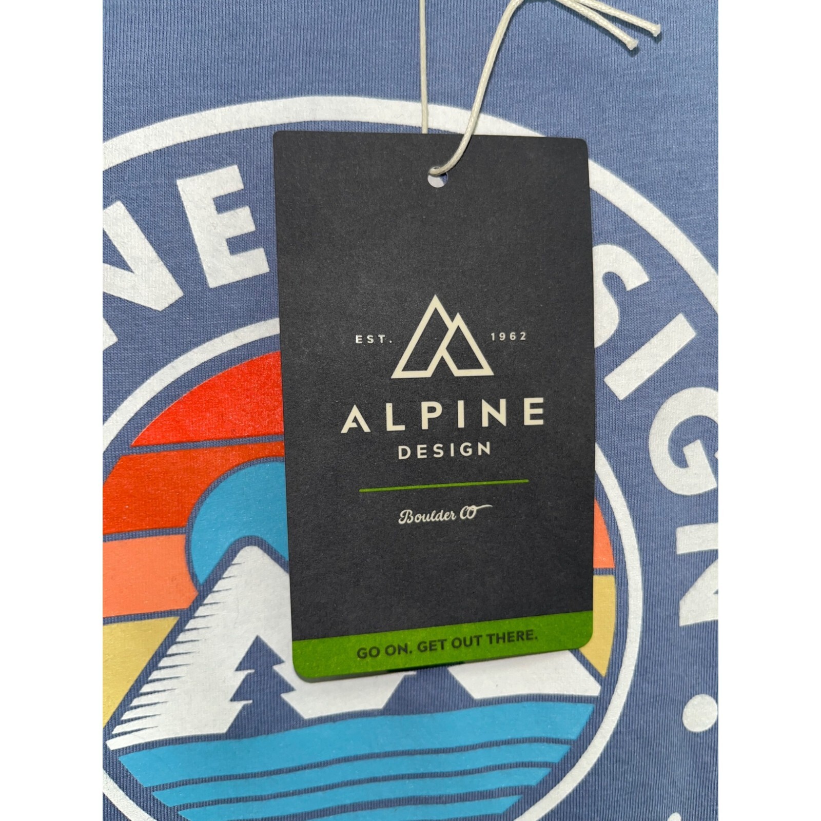 Alpine Design Men's Graphic Tee Smokey Slate NWT Large Mountains Lake gallery