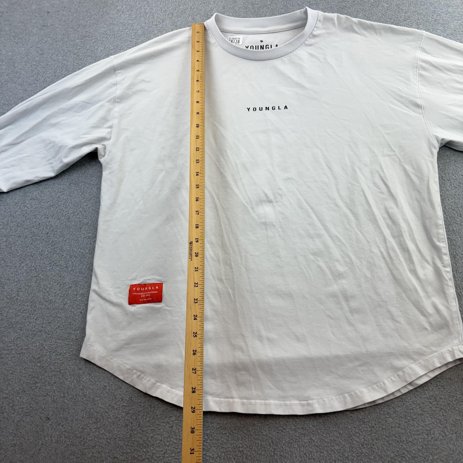YoungLA Shirt Mens Large White Samurai Graphic Long Sleeve Tee Casual Adult gallery