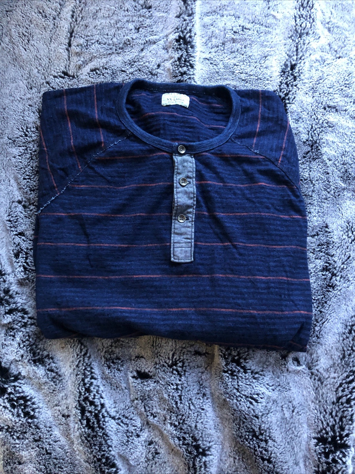Men’s Lucky Brand L.S. Henley Multi Color Striped XXL. Pre-Owned. gallery