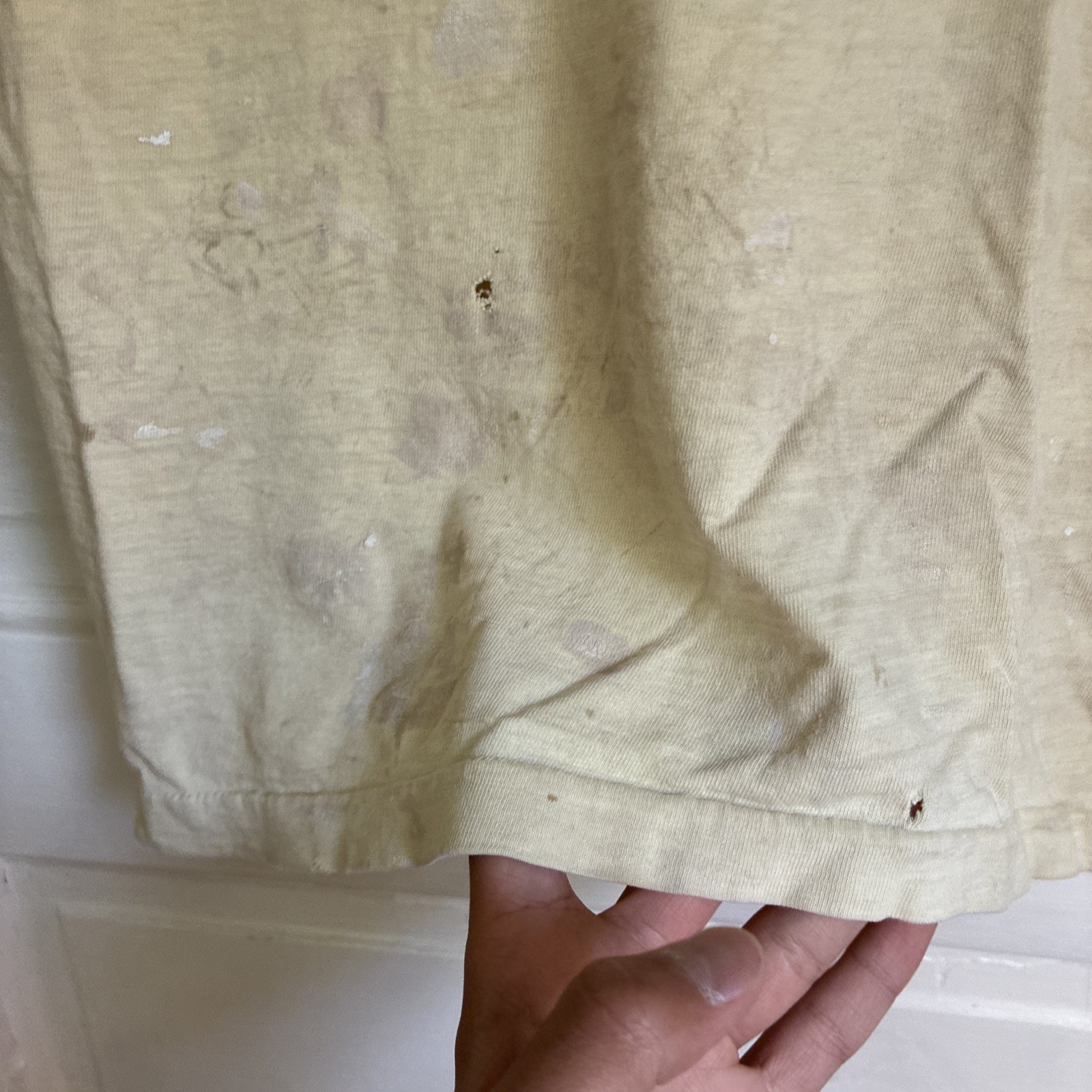 Vintage 1960/50s EXTREMELY RARE Distressed FADED Paperthin Thrashed Tee INSANE gallery