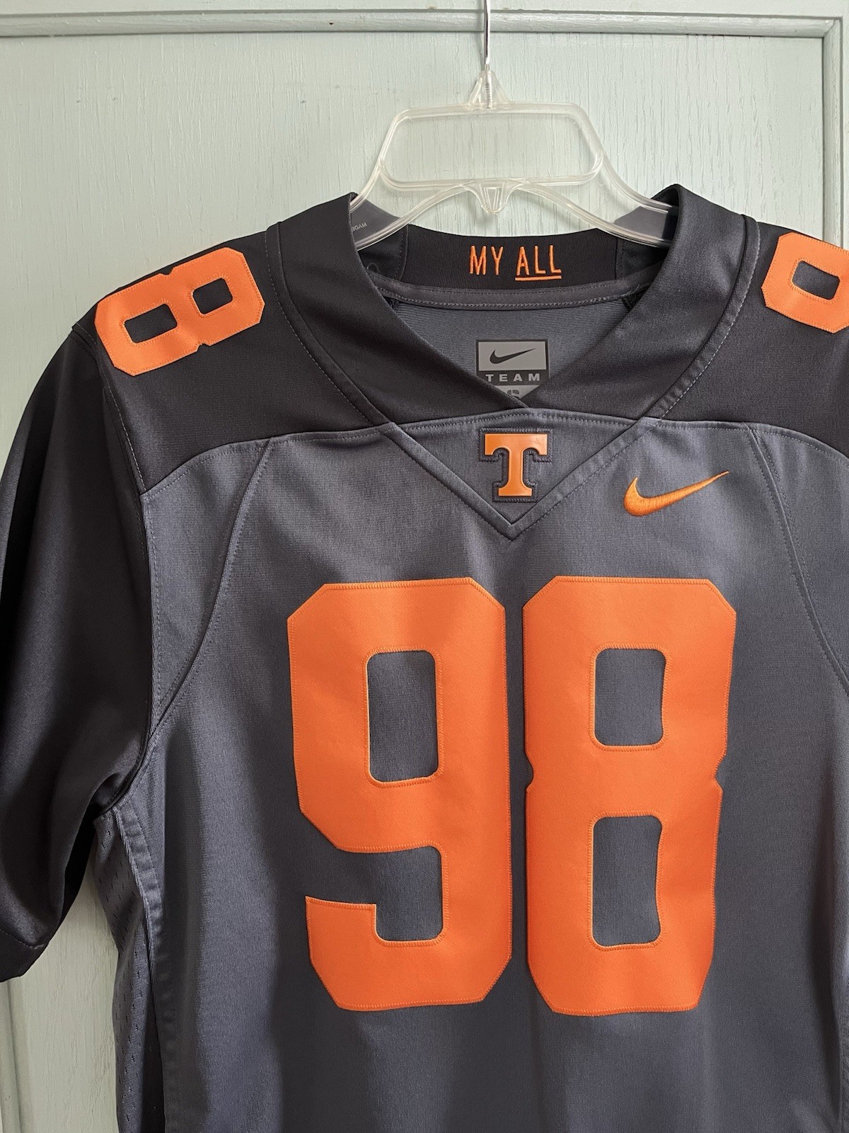Men’s Size Small Limited Edition Smokey Gray My All TN Vols Nike Football Jersey gallery