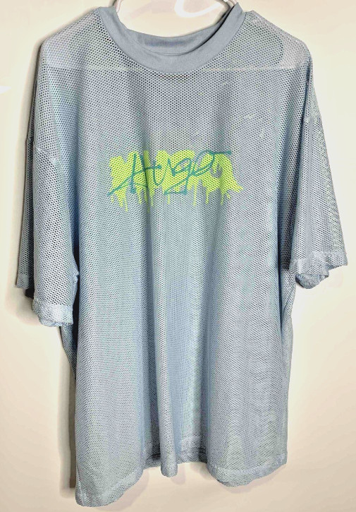 Hugo Boss Mesh Jersey Shirt Mens Size XXL Blue Neon Green Graphic Festival Beach gallery
