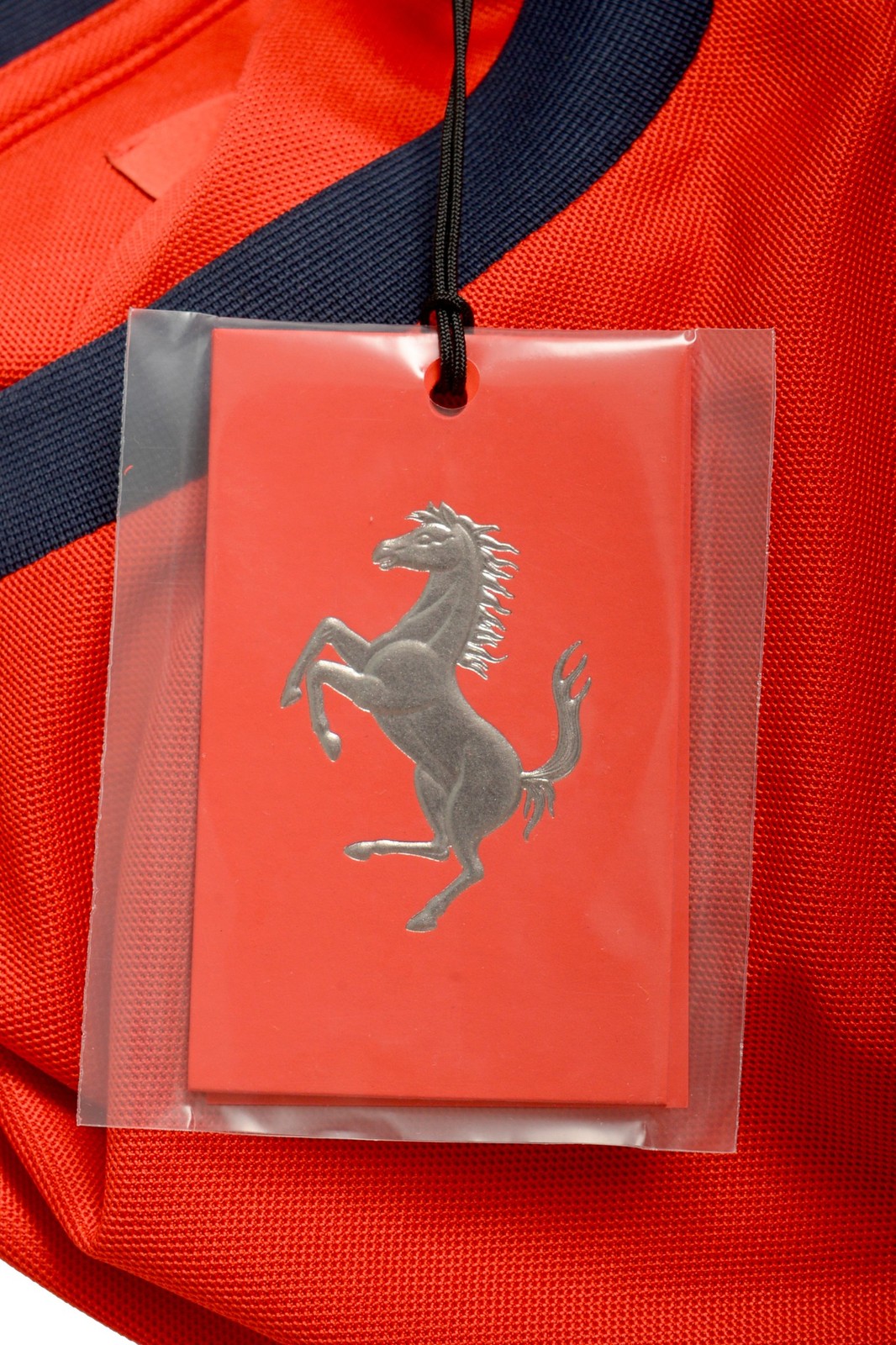 Scuderia Ferrari Men's "Ferrari Tape" Navy Blue Crewneck Short Sleeve T-Shirt gallery