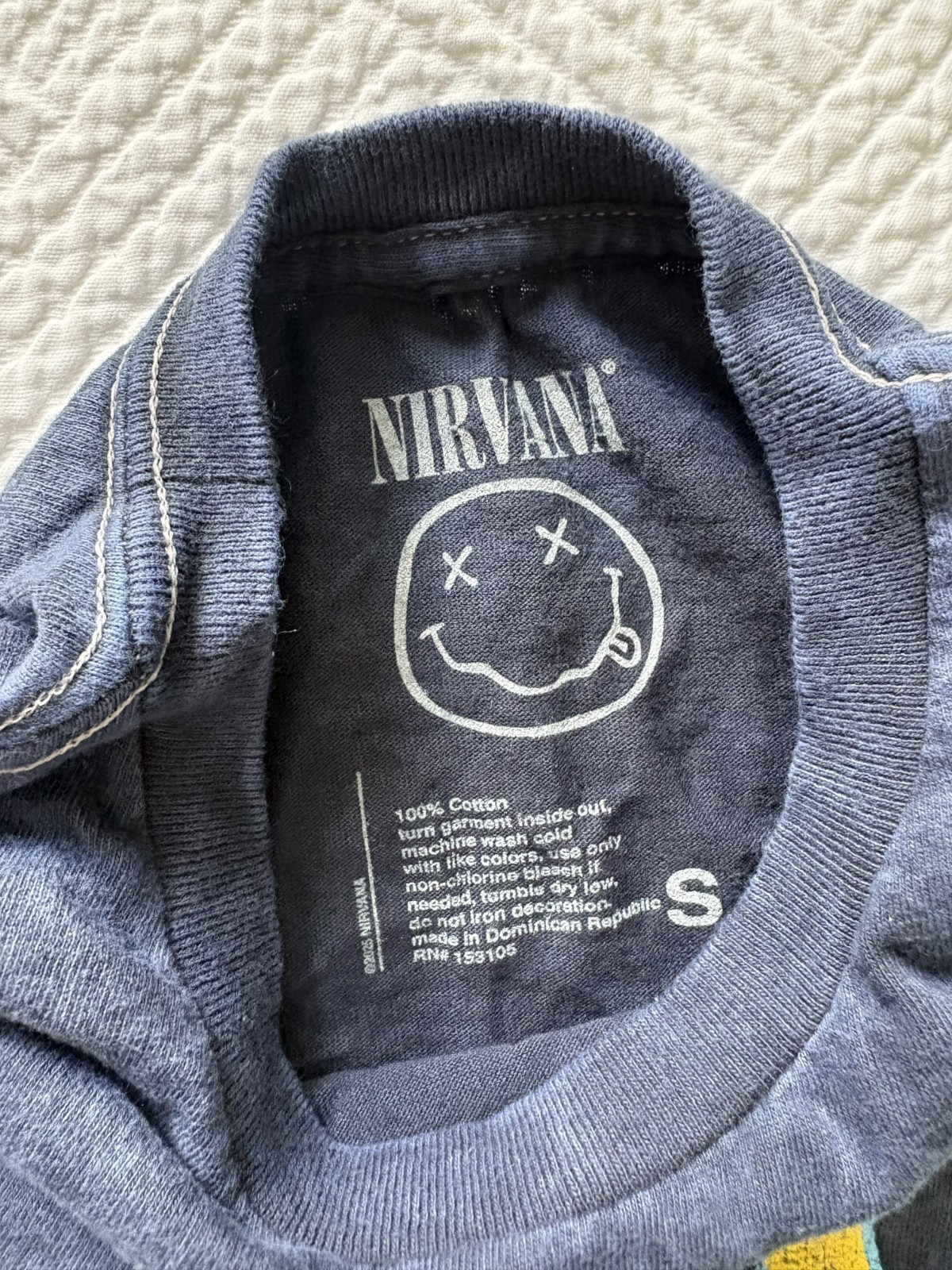 Nirvana Concert T-Shirt In Utero Unisex Small Grunge 90s Cotton Navy Angel gallery