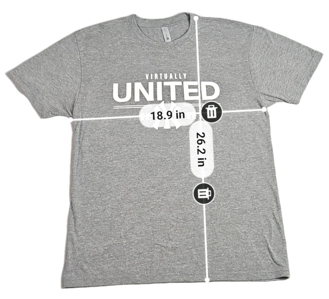 New York Yankees Shirt Adult Medium Gray Next Level Virtually United 5K 10K Tee gallery
