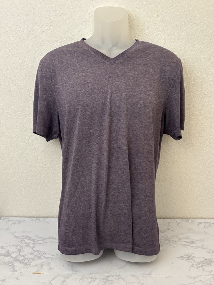Inc International Concept Tee Shirt Men’s Medium Purple V Neck Pullover Y2K B