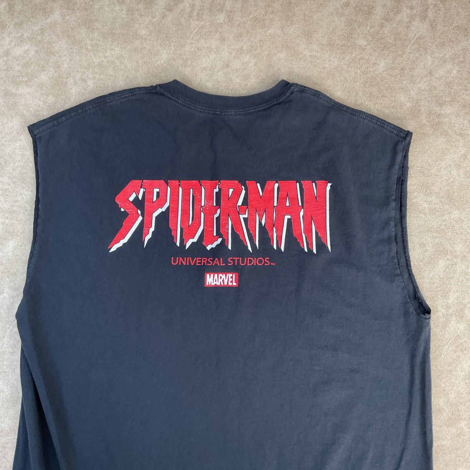 Spiderman T-Shirt Sz L Universal Studios Parks Marvel Graphic Tee Double Sided gallery