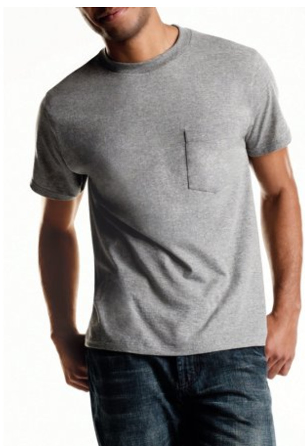4 pack Hanes Men's Pocket T-Shirt Crew-neck gallery