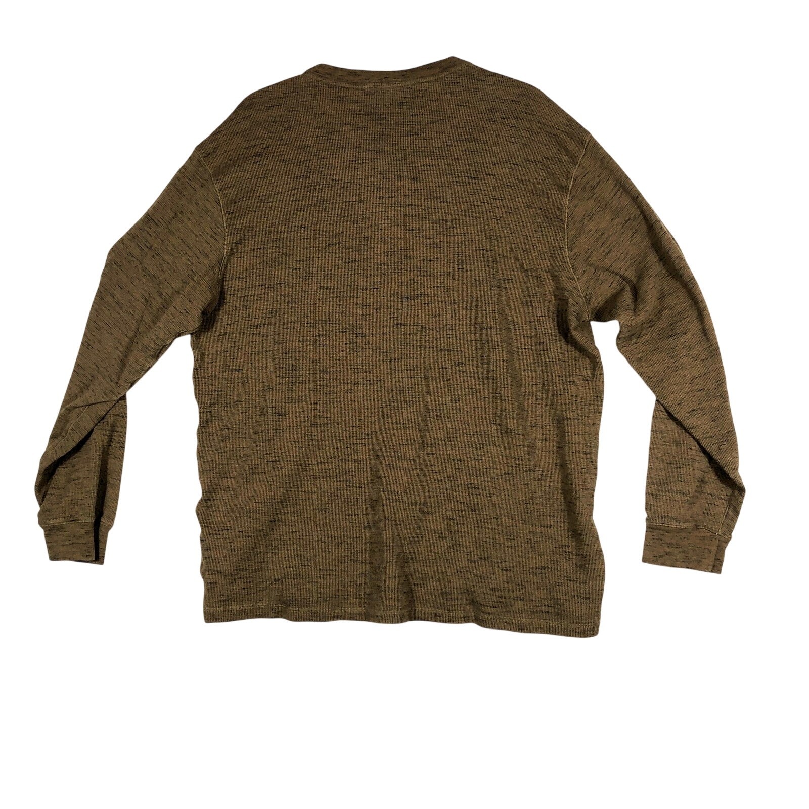 Rowm Shirt Mens XL Brown Long Sleeve Henley Thermal Pullover Casual Adult gallery
