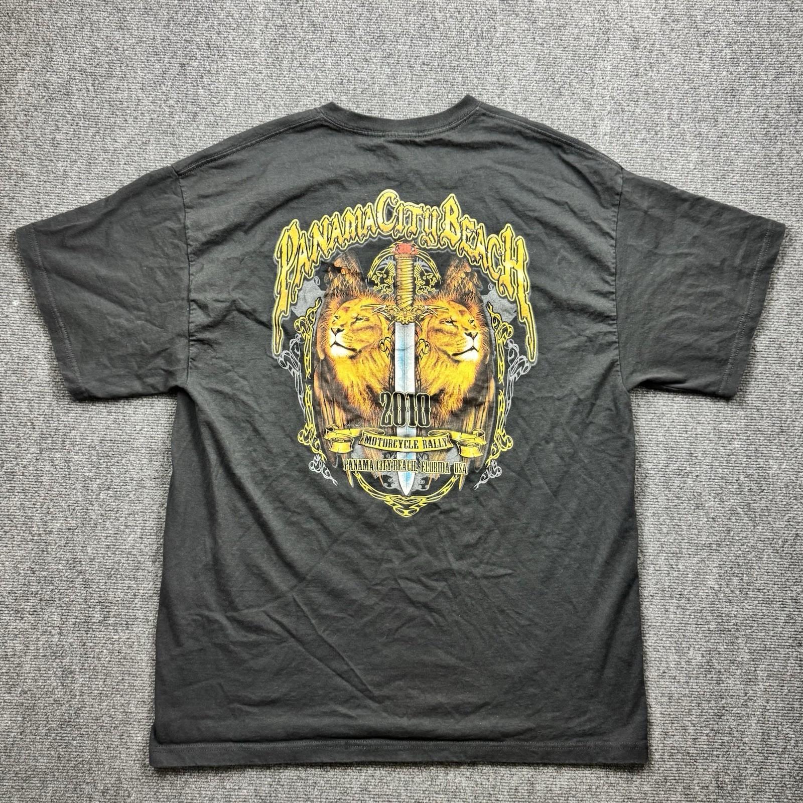 Delta 2010 Panama City Beach Motorcycle Rally Biker T-shirt Men XL Black gallery