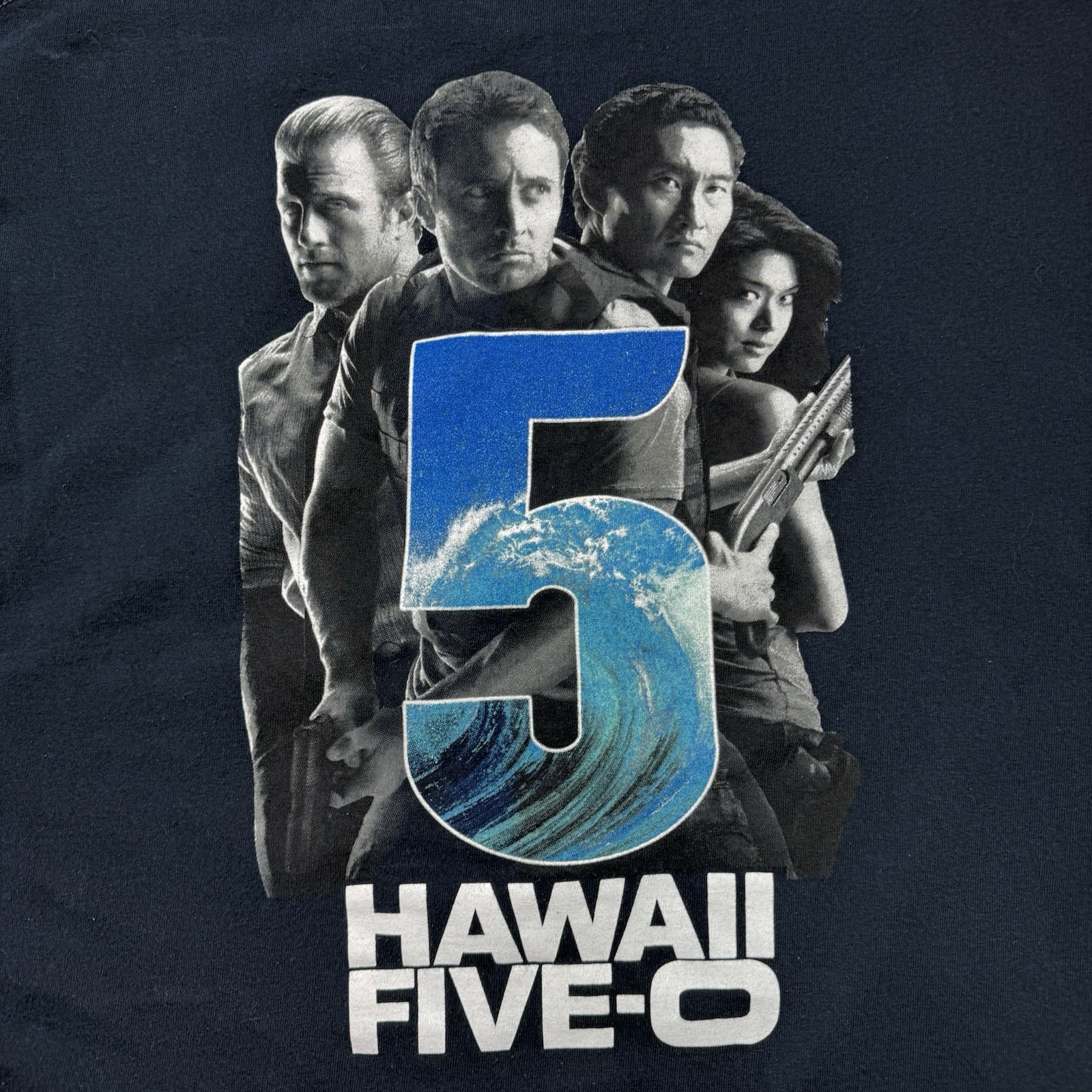 Hawaii Five-O Shirt Mens Extra Large XL Shirt Navy Double Sided TV Show Tee Y2k gallery