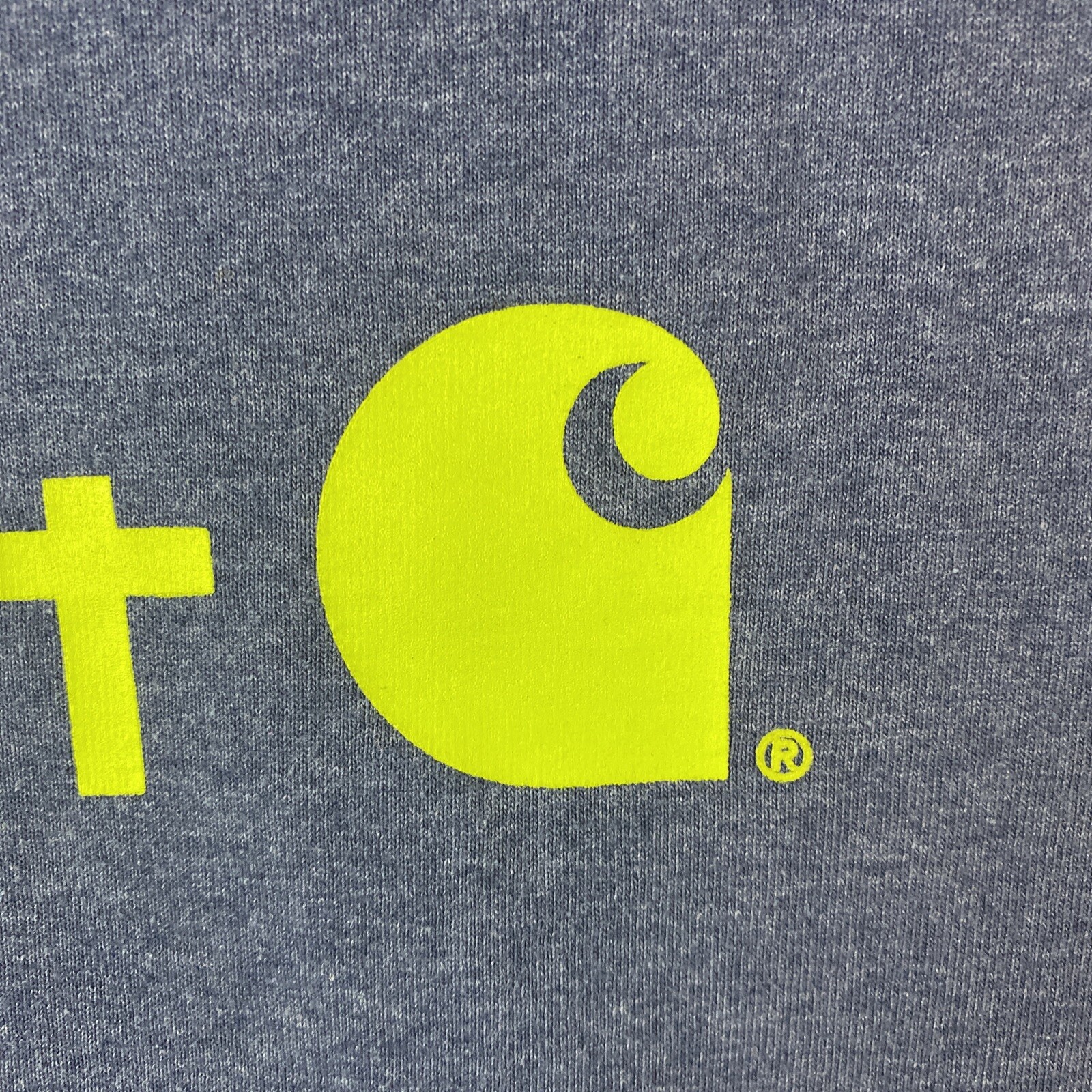 Carhartt T-Shirt Men L Blue Loose Fit Heavy Short Sleeve Work Spellout TK0195-M gallery
