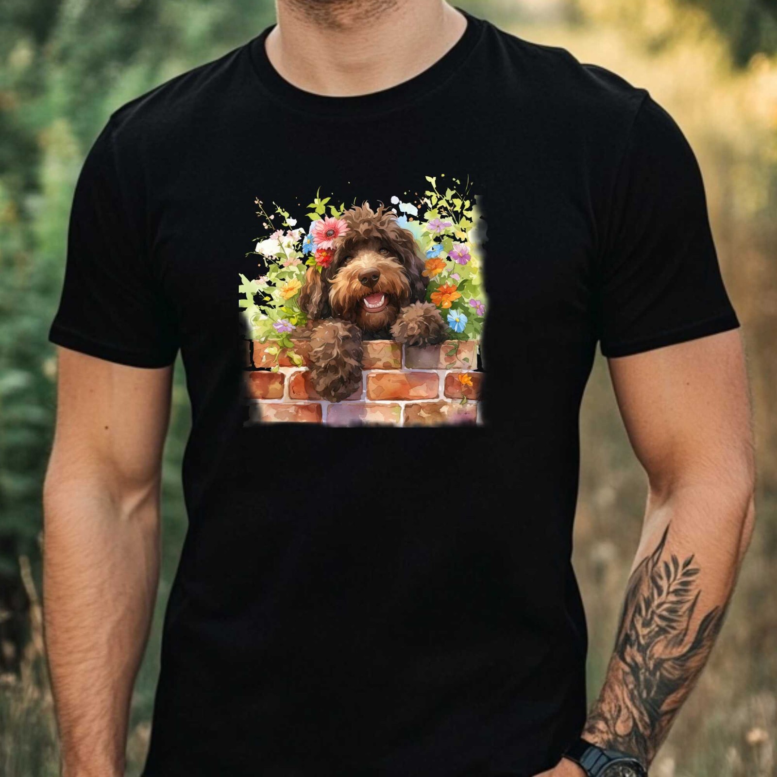 Mens Cute Dog Print Cotton T-Shirt Size XS to 5XL gallery