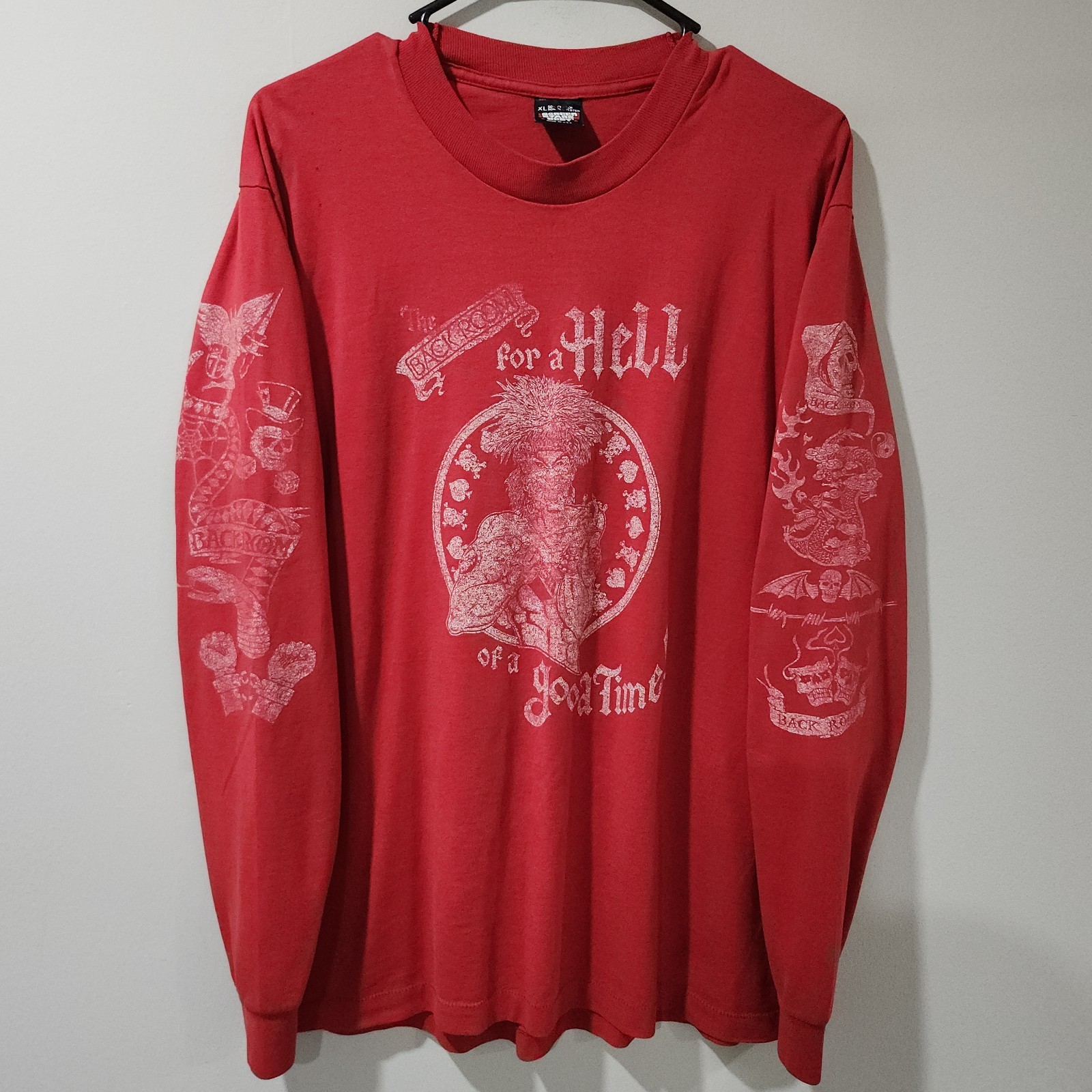 Vintage The Backroom Tattoo Punk Skate Grunge Kurt Tattoo Long Sleeve Mens XL gallery