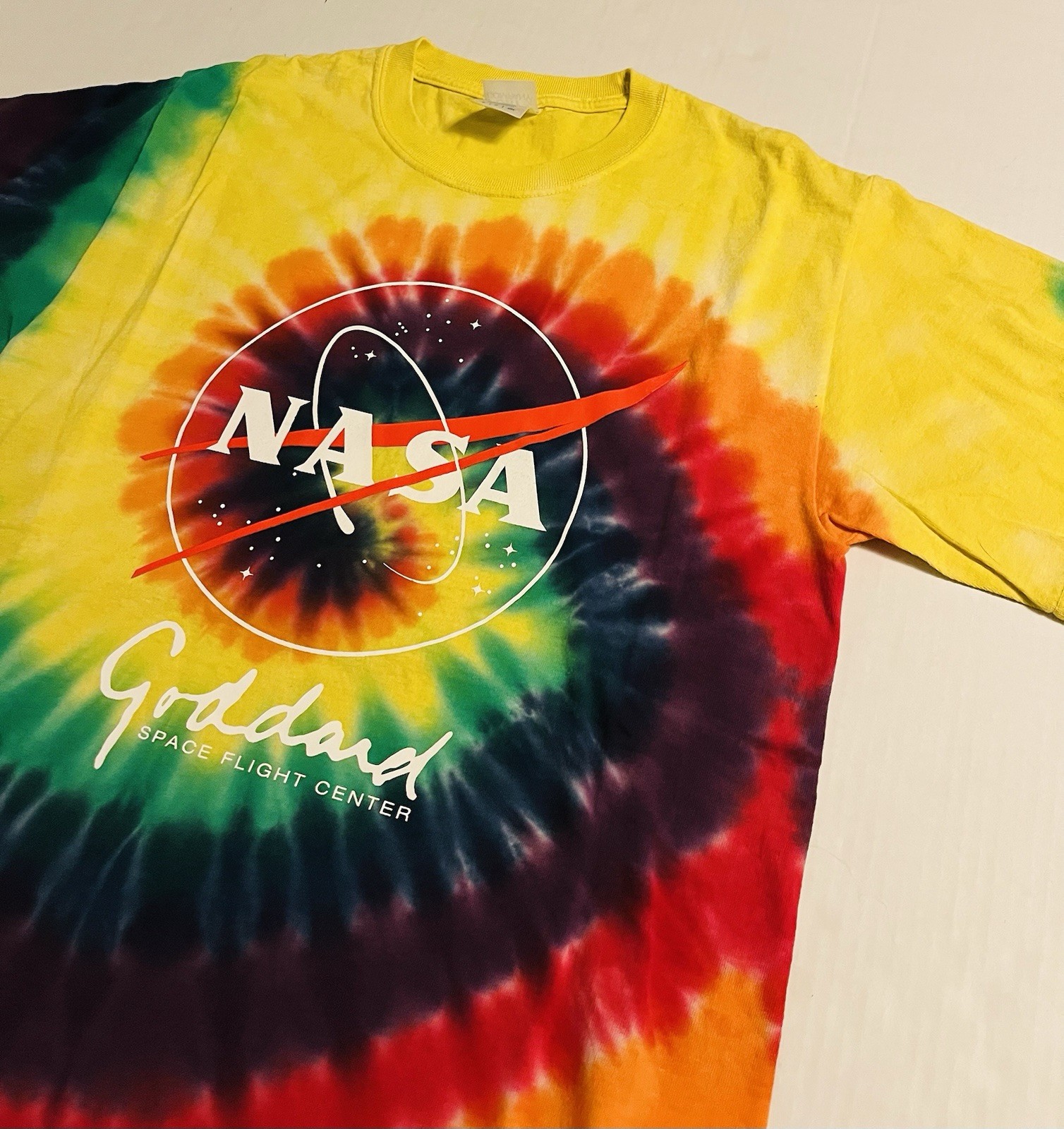 NEW - NASA Goddard Space Flight Center Tie Dye Colorful T-Shirt SMALL Artemis gallery