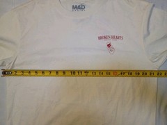 NWT Mad Engine Broken Hearts Social Club Medium White Cotton Graphic Crew Neck