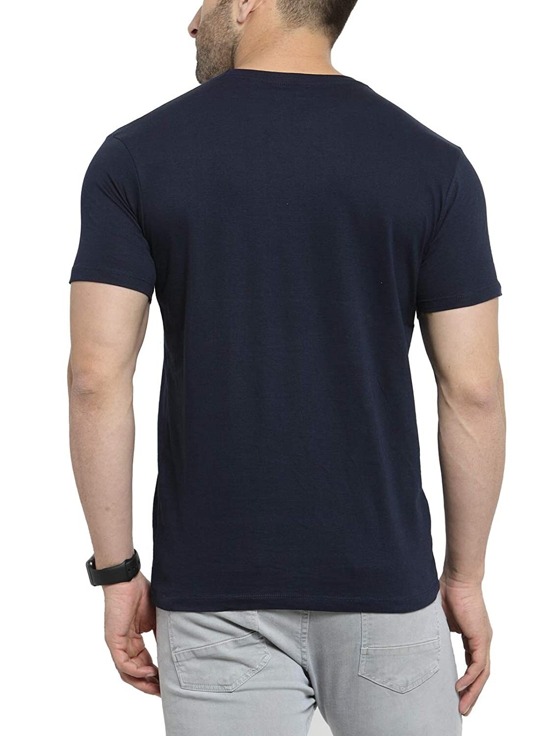 Men's Classic Solid Plain Cotton Round Hem Scallop Essentials Tshirt S-2XL gallery
