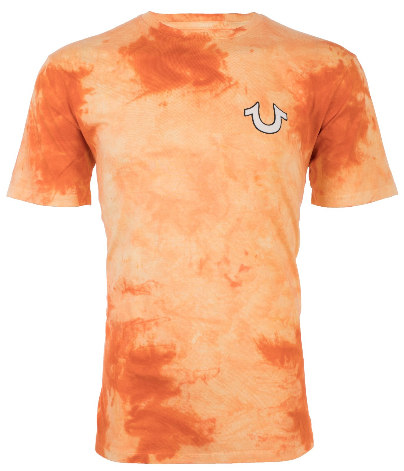 $79 TRUE RELIGION Orange BUDDHA TIE DYE Short Sleeve Designer Graphic T-shirt gallery