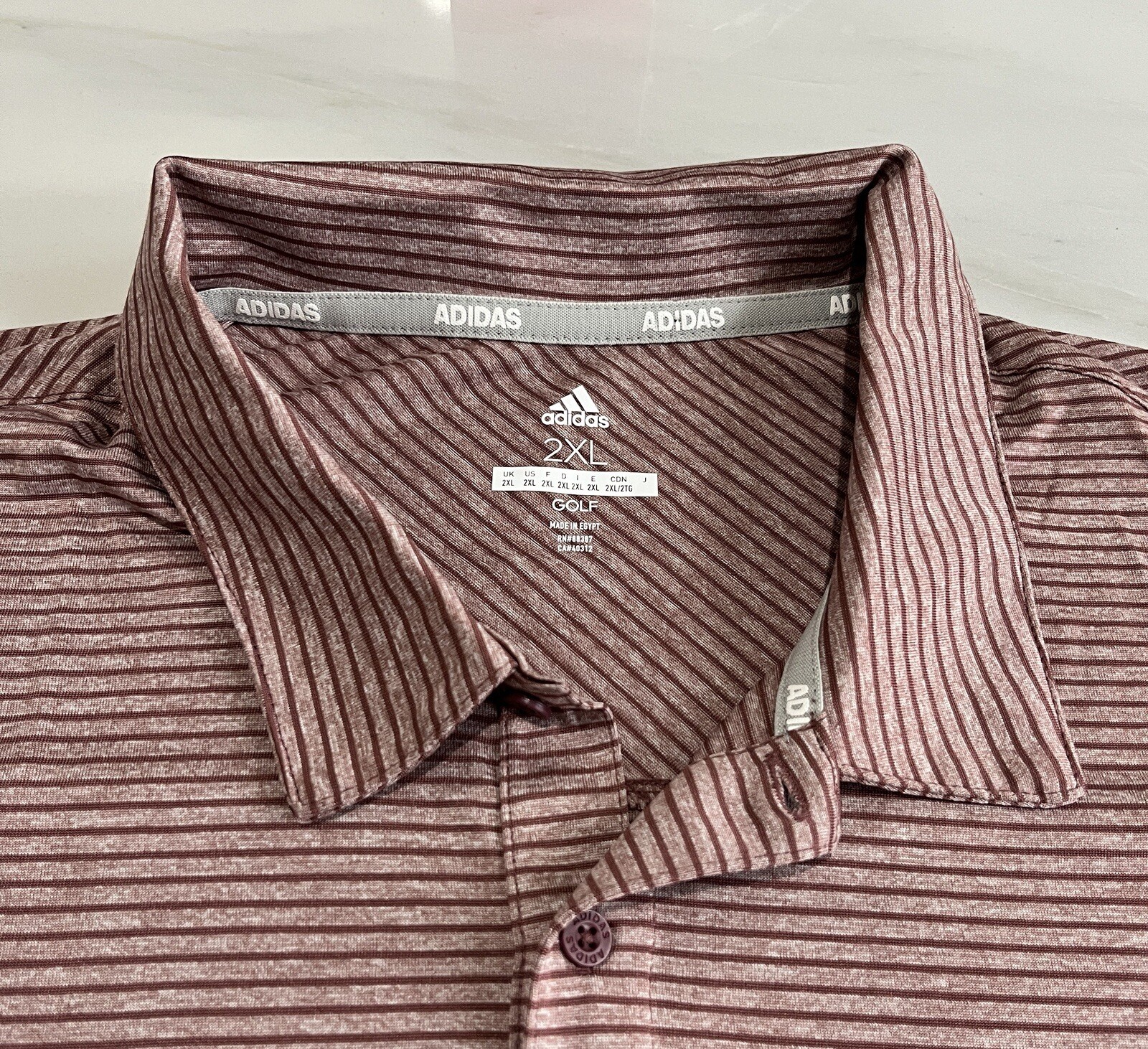 Adidas Golf Polo Feeder Striped Short Sleeve New ADVS20R778 Men’s Size XXL gallery
