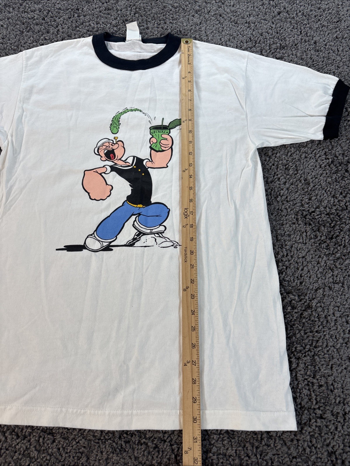 Vtg Popeye T Shirt Mens Large White Graphic Spinach I Y’am What I Y’am Y2K gallery