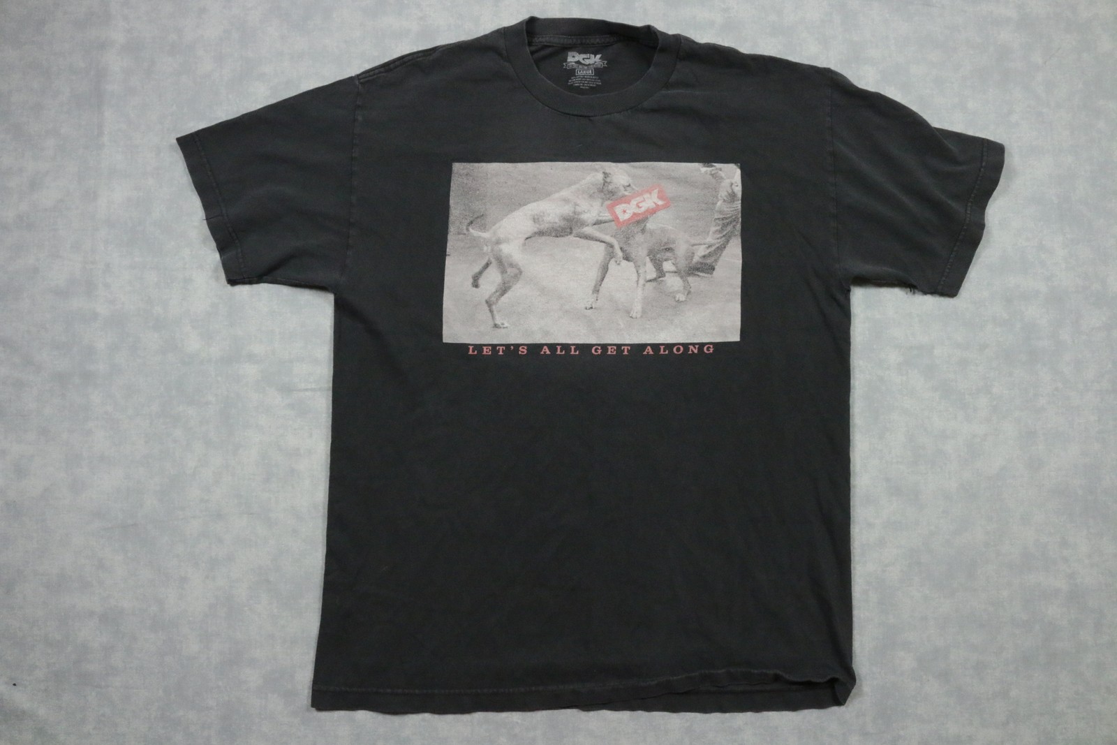 DGK Shirt Mens Large Black Let's All Get Along Graphic Skate Streetwear Tee gallery