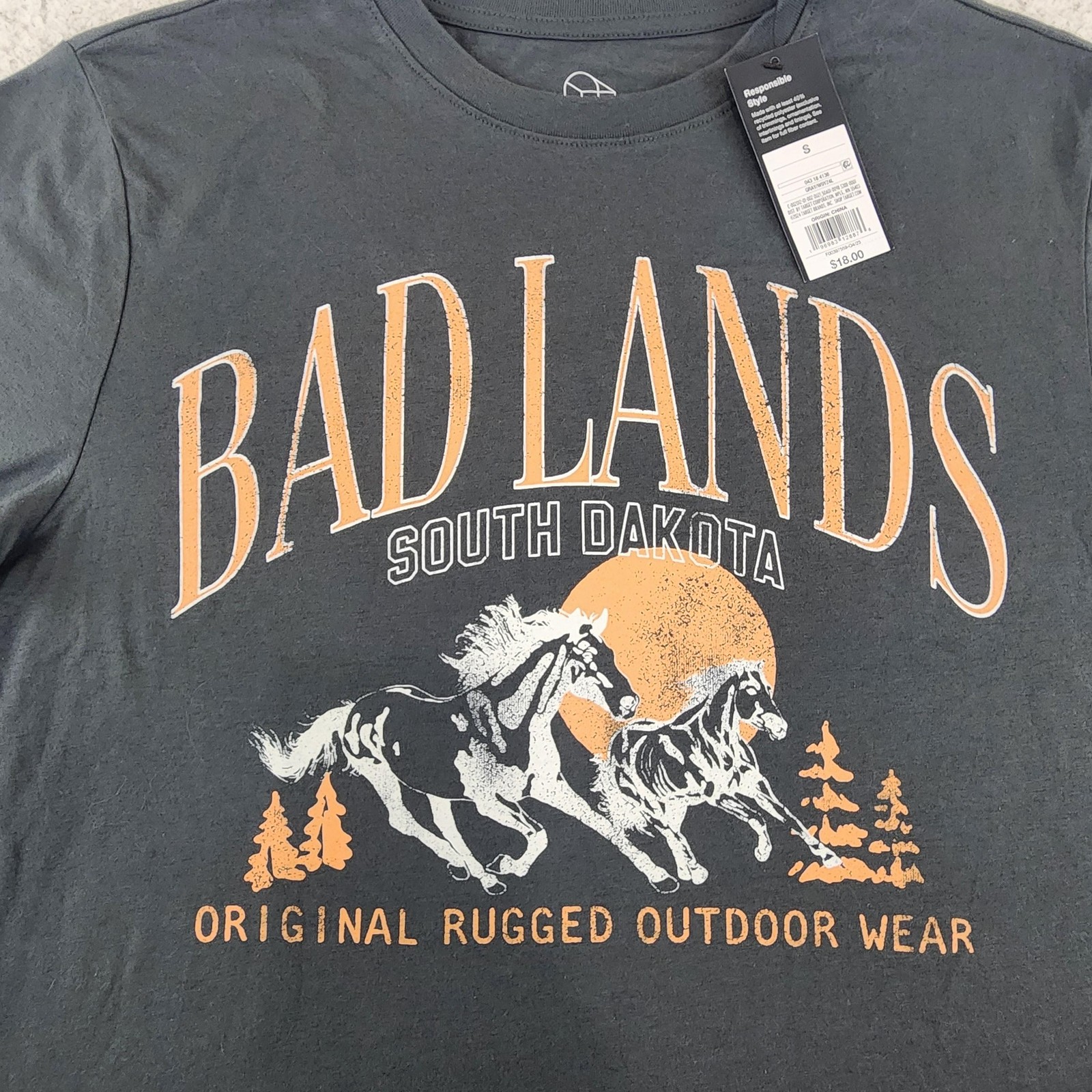 Original Use Shirt Mens Small Gray Bad Lands Long Sleeve Graphic Outdoor Tee gallery