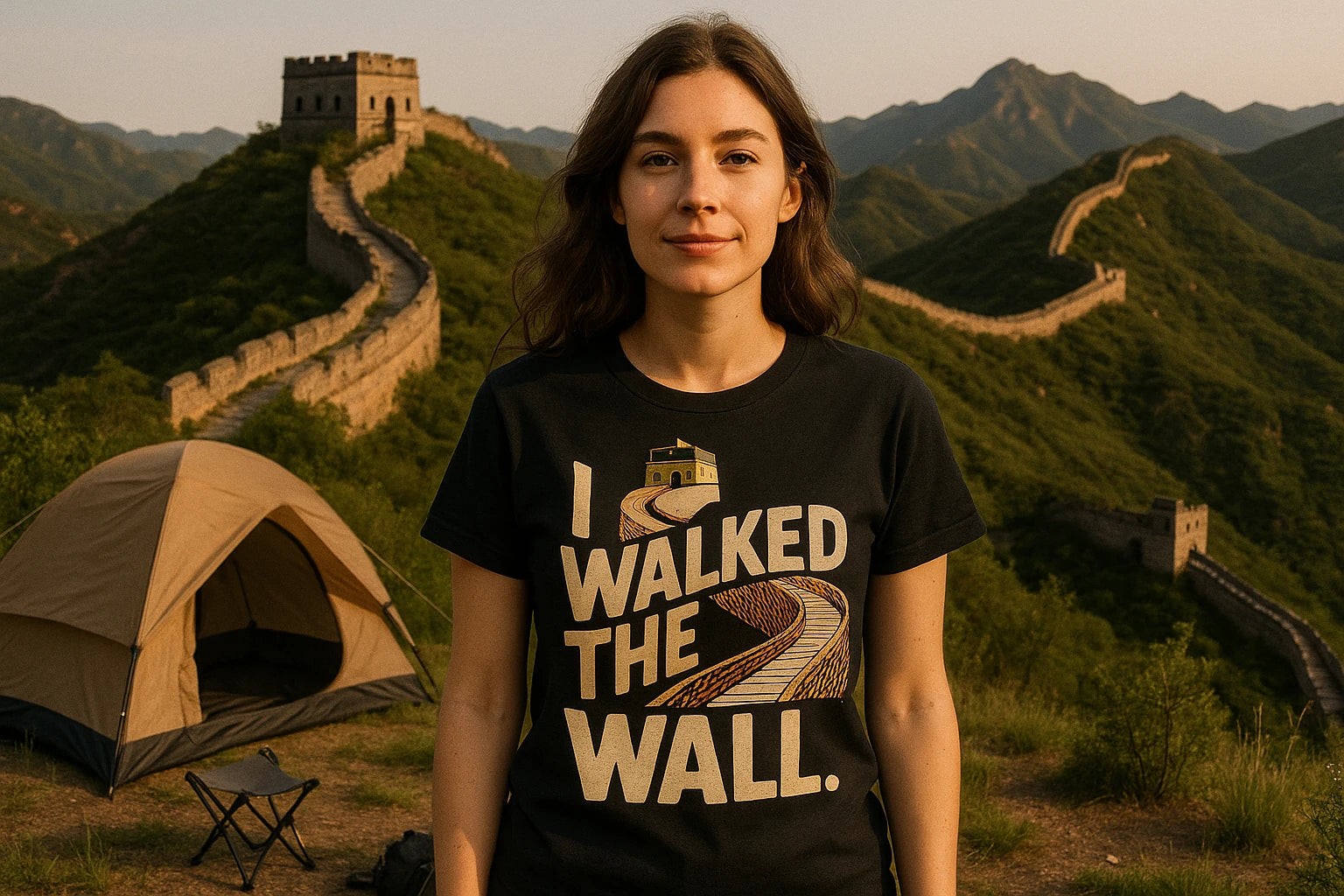The Great Wall Of China Shirts - "I Walked the Wall." Graphic Tee gallery