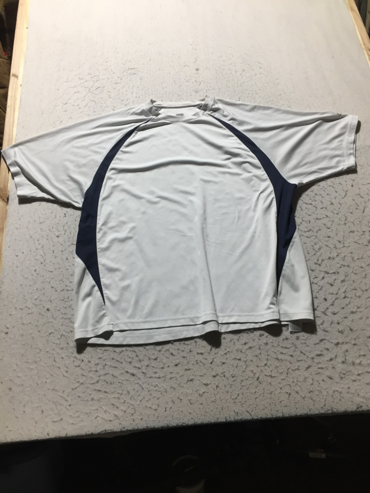 Champion Double Dry T Shirt Mens 3XL White Navy Blue Short Sleeve Crew Neck
