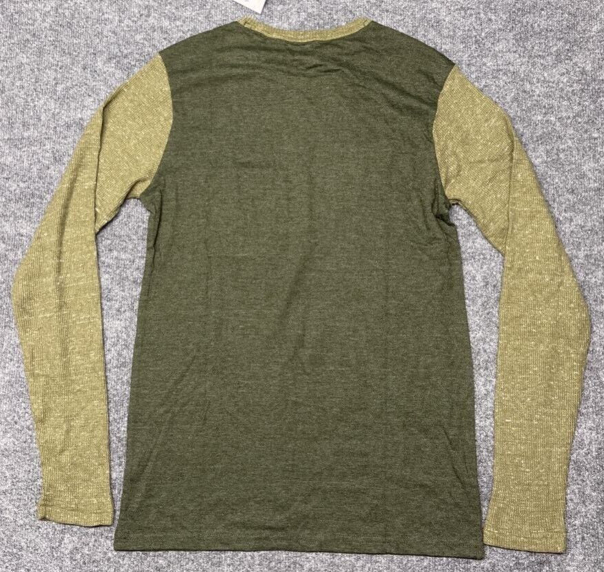 Arizona T-Shirt Mens M Green Long Sleeve Pocket Crew Neck Polycotton New gallery