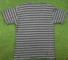 Vintage 80s Basic Edition Striped Shirt L 90s 100% Cotton Knit Tee Ribbed Collar