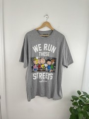 Peanuts 2XL Gray We Run These Streets Charlie Brown T Shirt Men’s 2XL