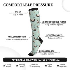 Compression Socks Knee High Circulation Support Women Men Athletic Running