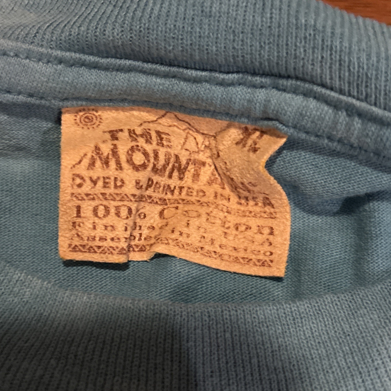 The Mountain Men's T-shirt Blue Kokapelli Native Leather Tag XL NWOT gallery
