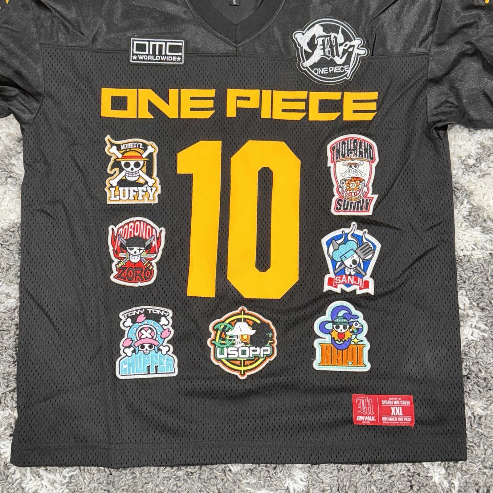 DIM MAK X ONE PIECE - Straw hat crew JERSEY BLACK YELLOW SIZE S gallery