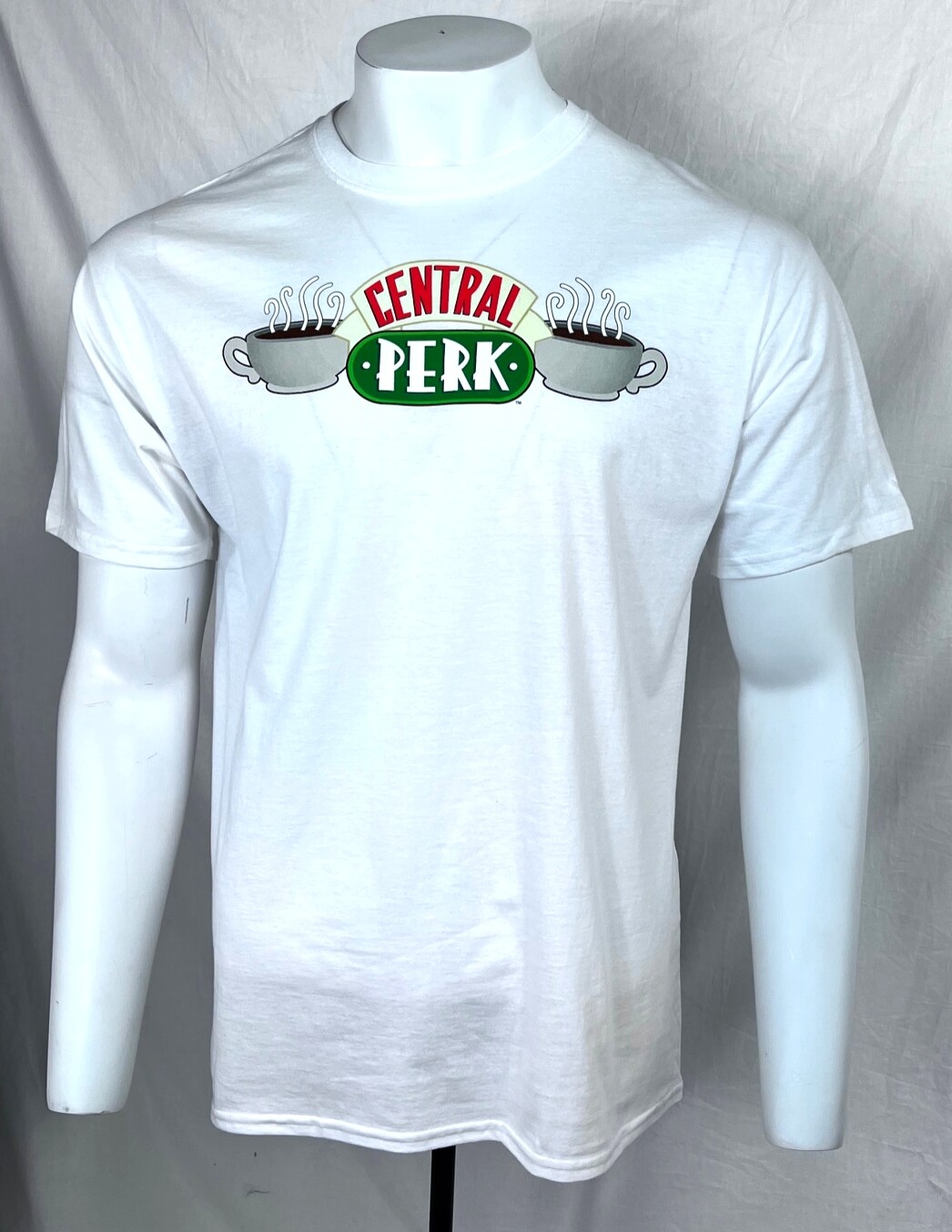 FRIENDS CENTRAL PERK LOGO ADULT WHITE T-SHIRT S M L XL FREE SHIPPING