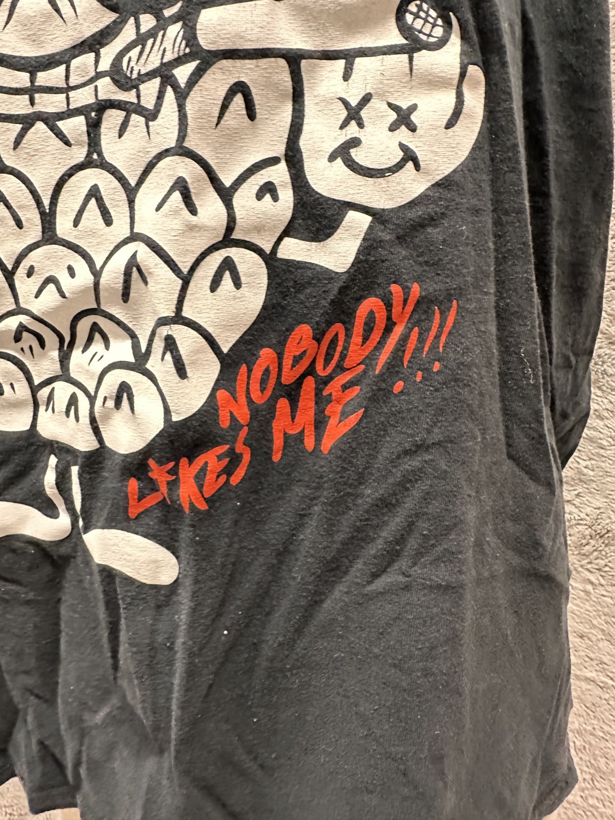 Vintage Y2K Funny Pineapple Graphic Tank Top Black Gildan 2XL "Nobody Likes Me" gallery