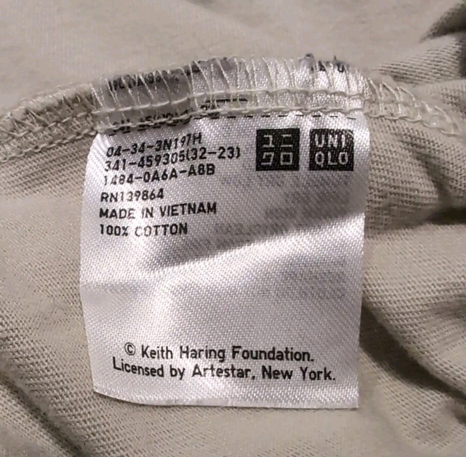 UT Archive Uniqlo Keith Haring Skateboarding Skater Shirt tan XL gallery