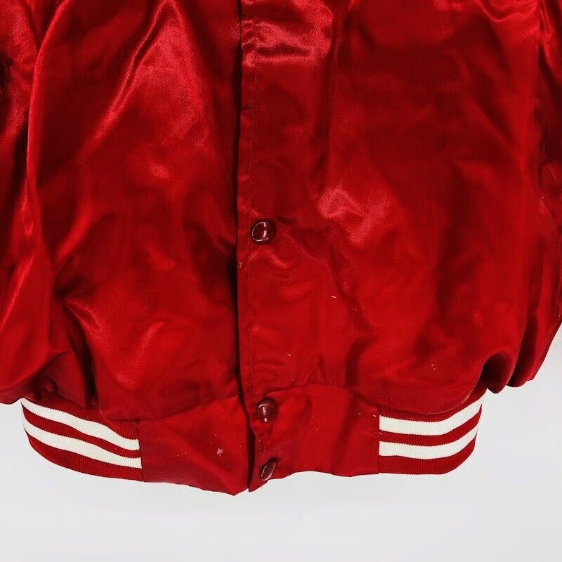 Vintage Jolt Cola Red Satin 100% Nylon Bomber Jacket WestArt Lined Size XL gallery